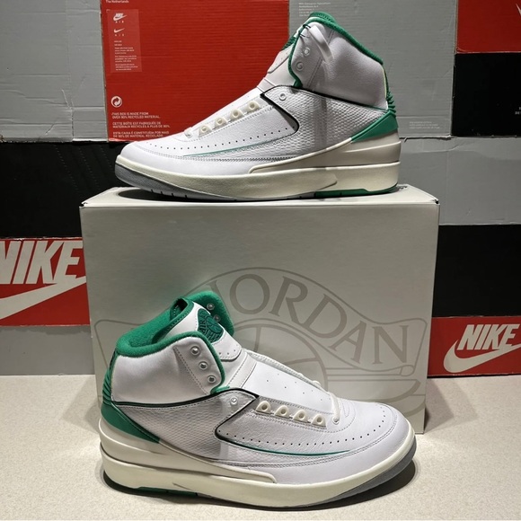 Air Jordan 2 White Sail Light Steel Grey Lucky Green DR8884-103 size 8 - 14 - Picture 2 of 9